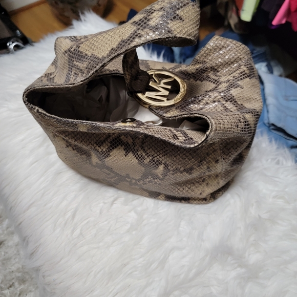 Michael Kors Fulton Python Women's Shoulder Bag - Picture 4 of 10